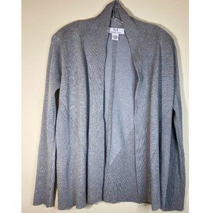 Magaschoni Women's Gray Long Sleeve Open Front Pullover Cardigan Top Size Small